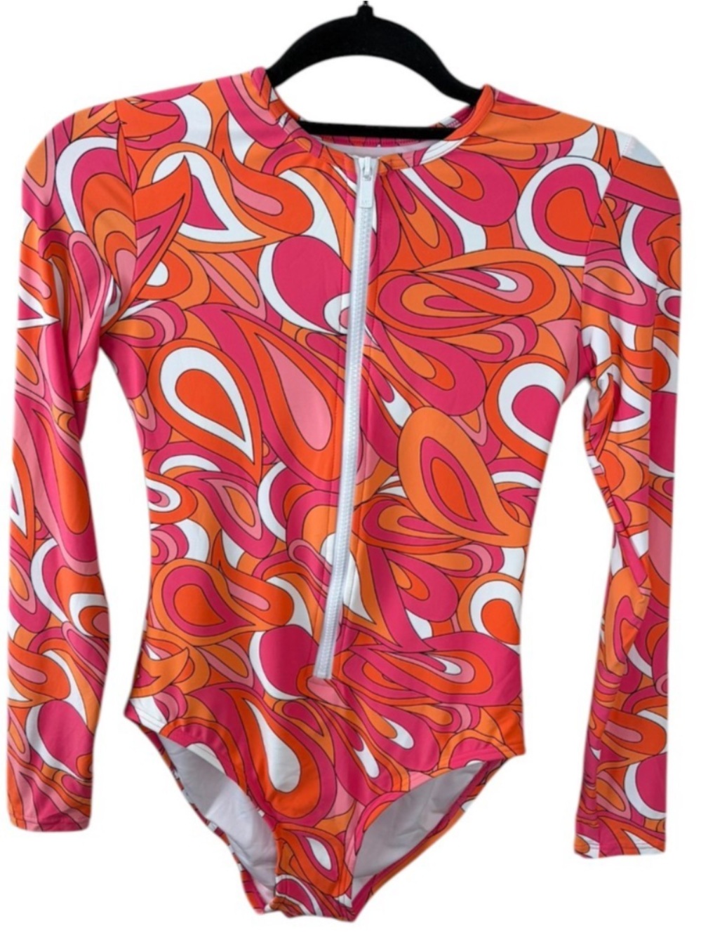 Michael Kors Long Sleeve Zip-Front Surf Paddlesuit Rash Guard Swimsuit size 12